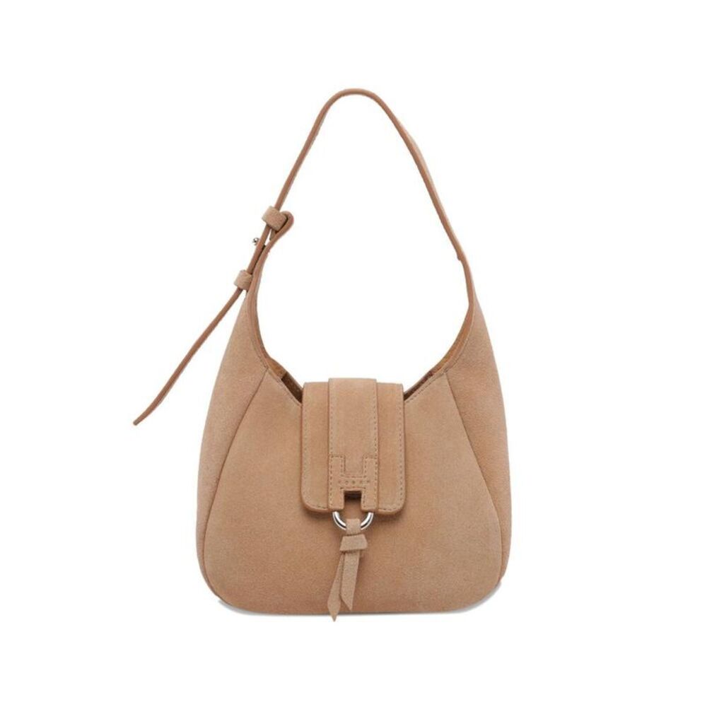 HOGAN Suede Hobo Bag Women Beige Handbags
